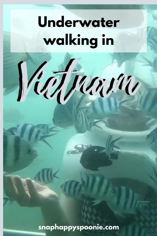 Underwater walking in Vietnam Pinterest pin