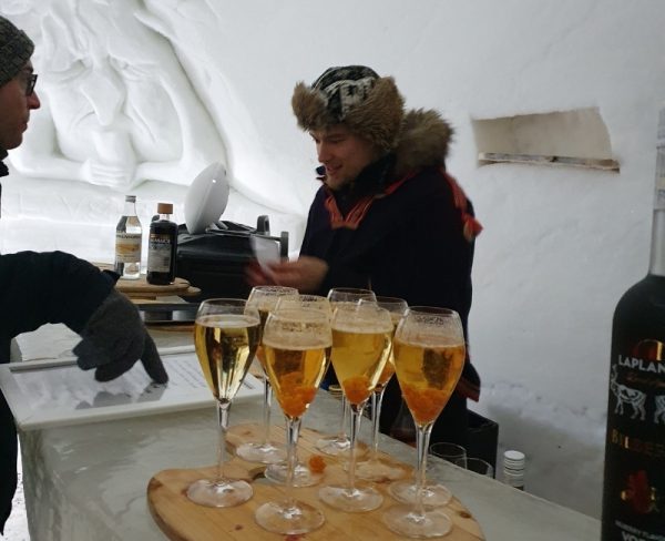 Finnish Lapland in Winter Drinks at the ice bar