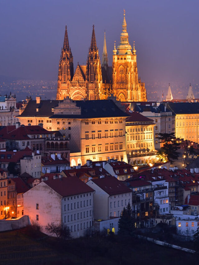 Prague Castle at night