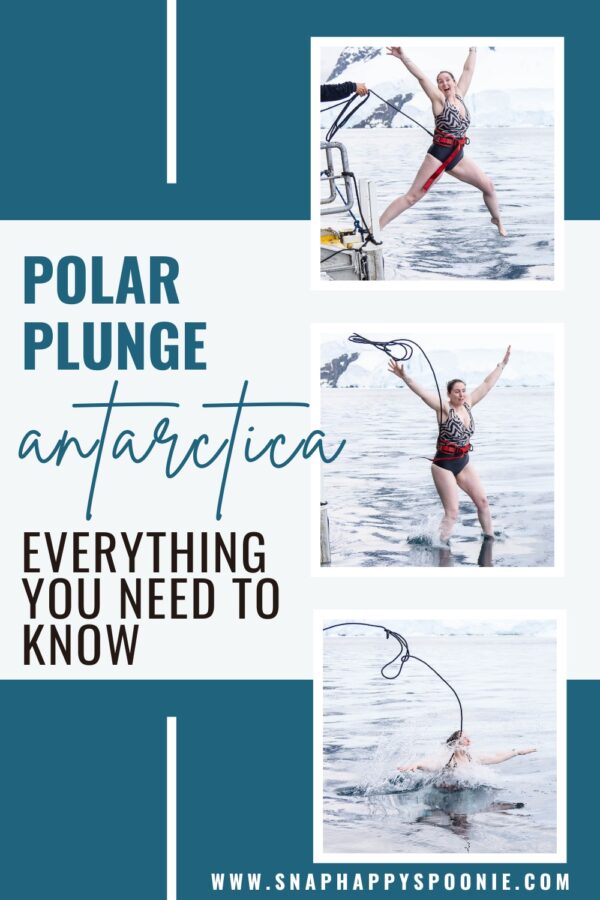 Polar Plunge in Antarctica pinterest pin