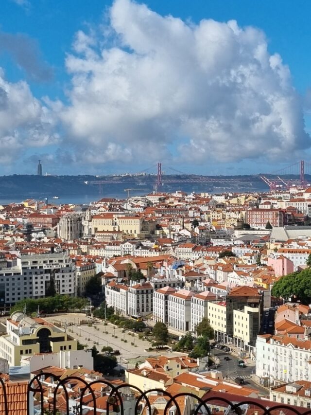 View overlooking lisbon and the 25 April bridge
